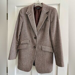 Talbots Brown Herringbone Tweed Blazer